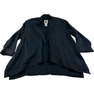 Plantation Navy Blue Pure Linen Long Sleeve Cardigan Hong Kong Womens Size XS